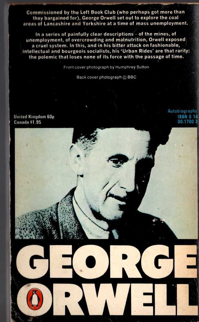 George Orwell  THE ROAD TO WIGAN PEIR magnified rear book cover image