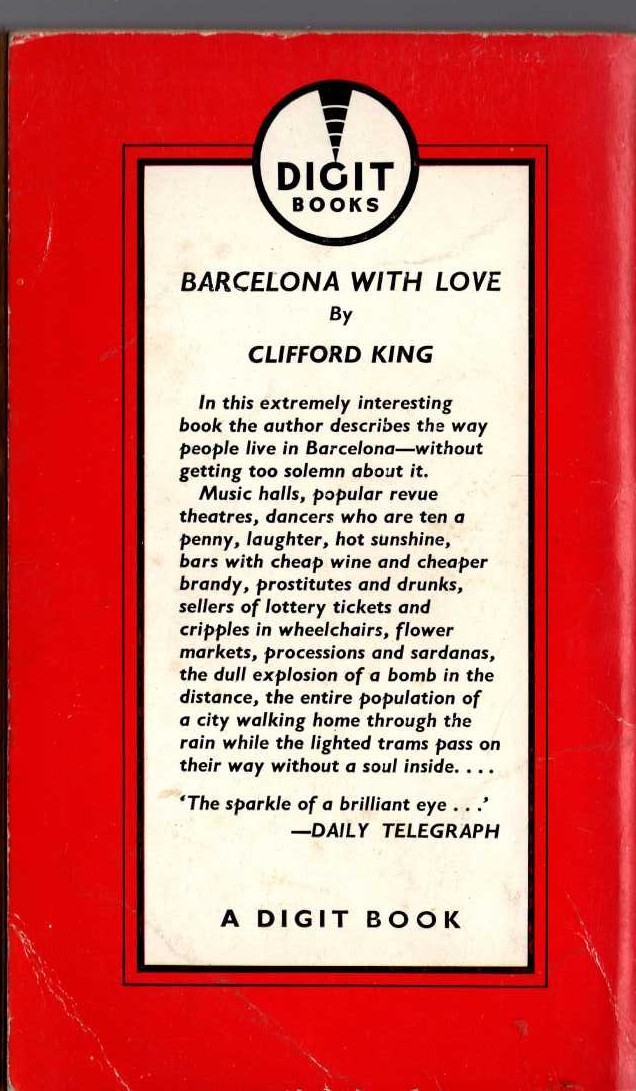 Clifford King  BARCELONA WITH LOVE magnified rear book cover image