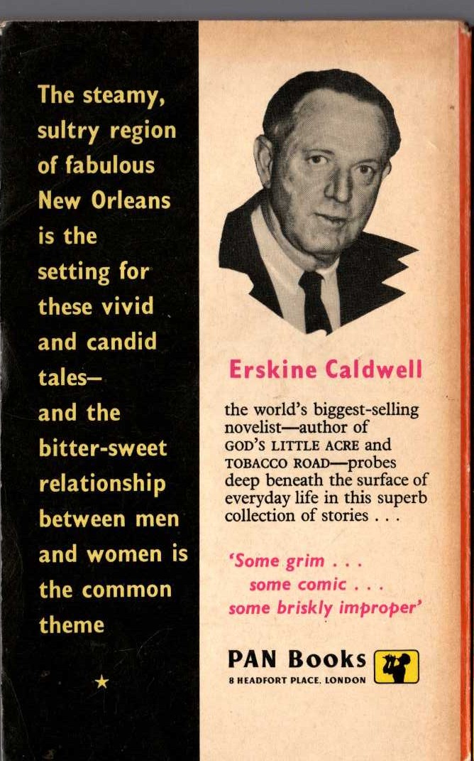 Erskine Caldwell  GULF COAST STORIES magnified rear book cover image