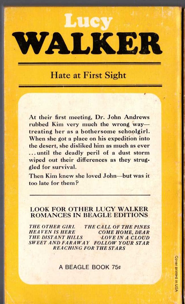 Lucy Walker  HOME AT SUNDOWN magnified rear book cover image