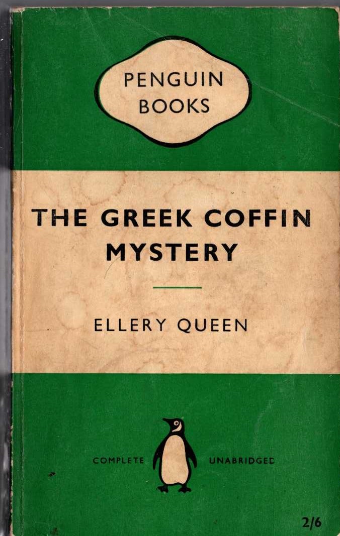 Ellery Queen  THE GREEK COFFIN MYSTERY front book cover image