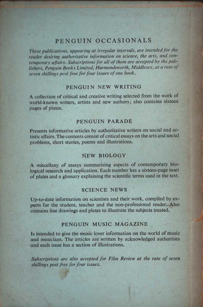 Penguin   THE PENGUIN FILM REVIEW 7 magnified rear book cover image