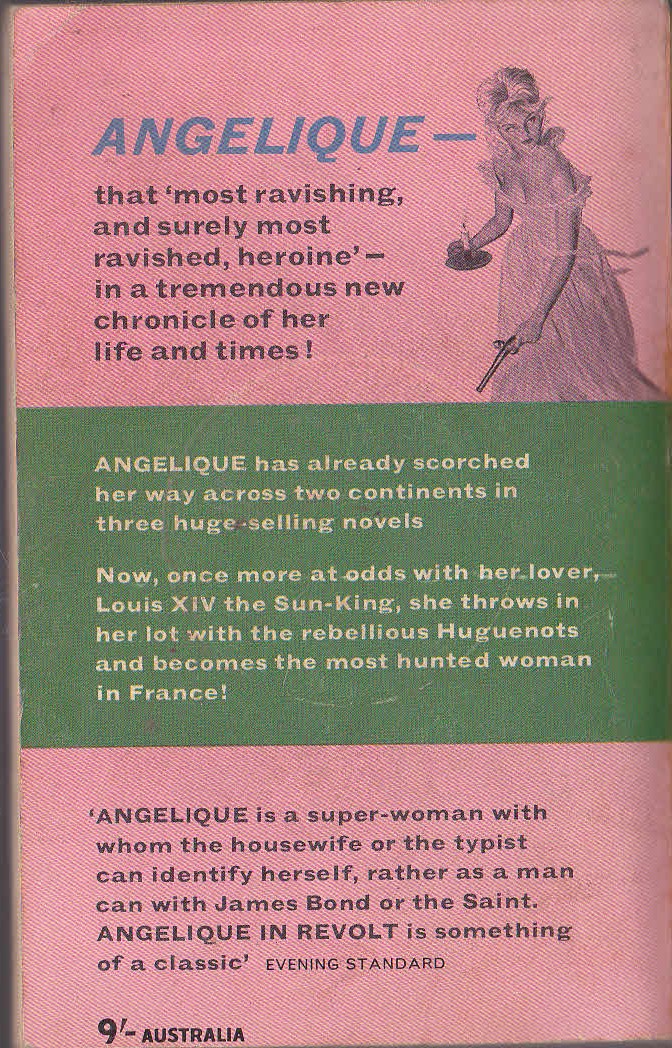 Sergeanne Golon  ANGELIQUE IN REVOLT magnified rear book cover image