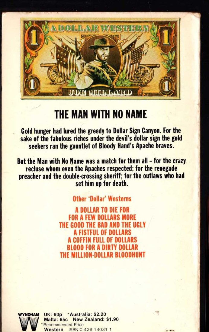 Joe Millard  THE DEVIL'S DOLLAR SIGN magnified rear book cover image