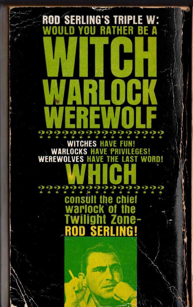 Rod Serling  WITCHES, WARLOCKS AND WEREWOLVES magnified rear book cover image