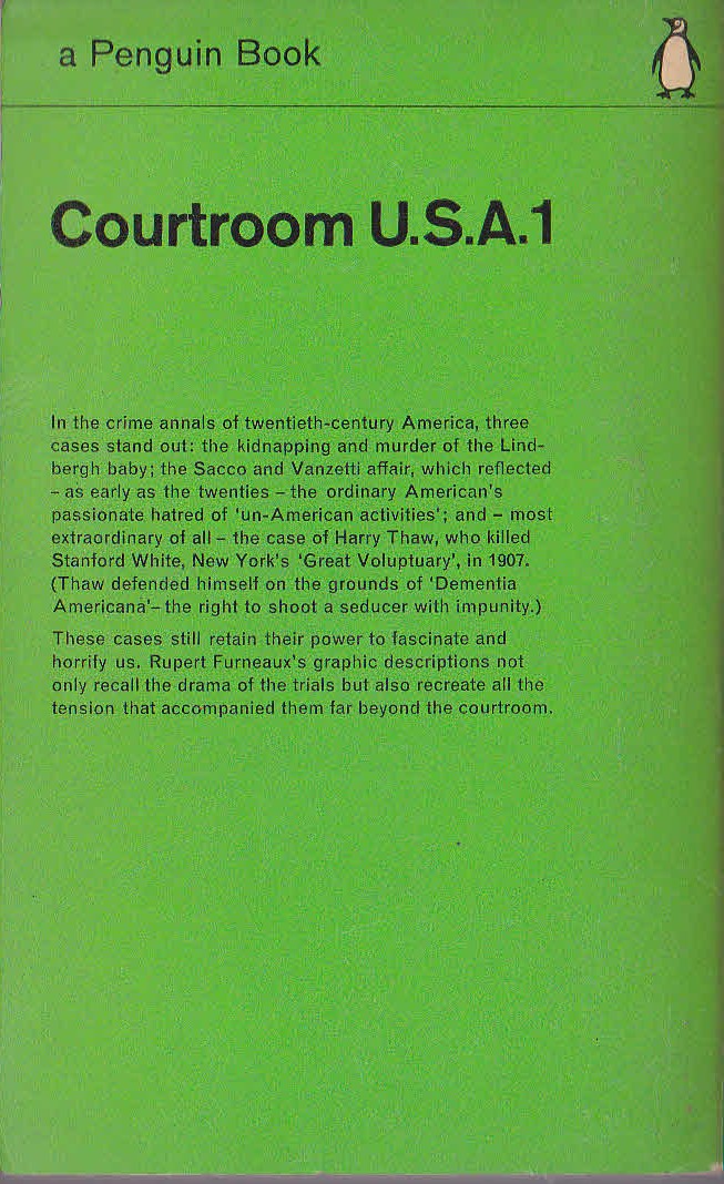 Rupert Furneaux  COURTROOM U.S.A. 1 magnified rear book cover image