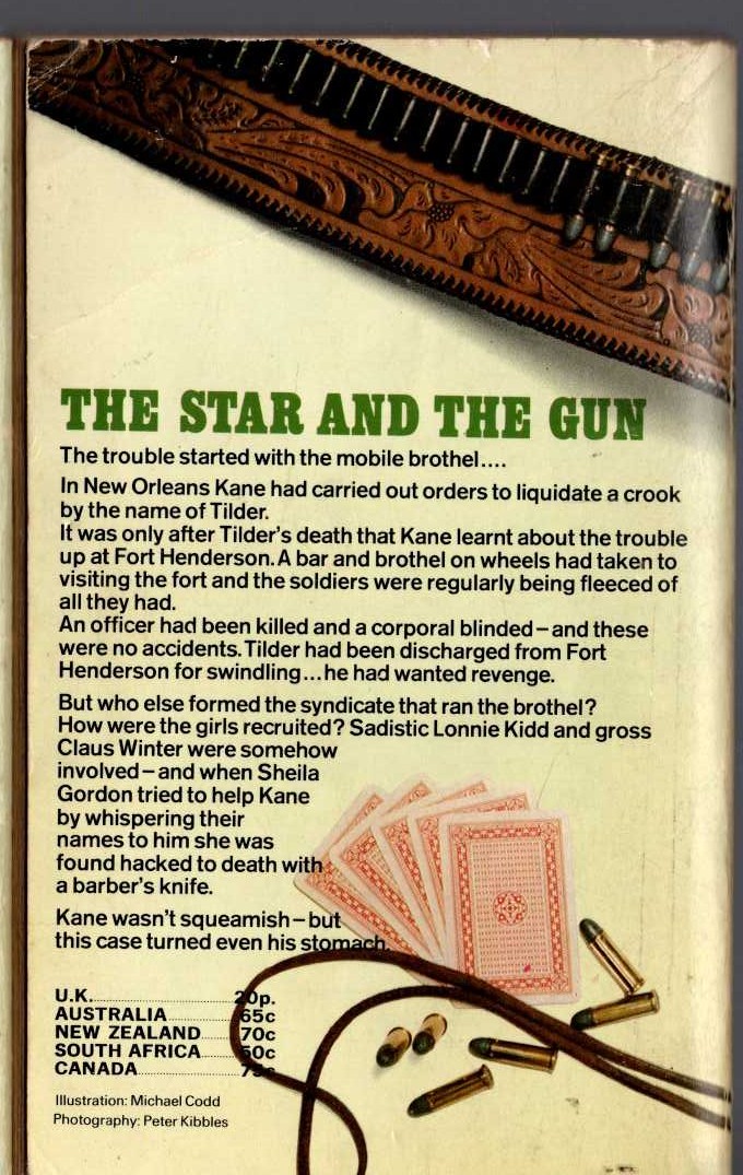 Louis Masterson  THE STAR AND THE GUN magnified rear book cover image