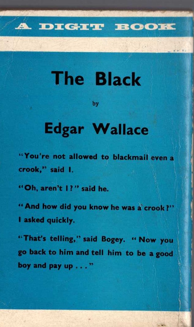 Edgar Wallace  THE BLACK magnified rear book cover image