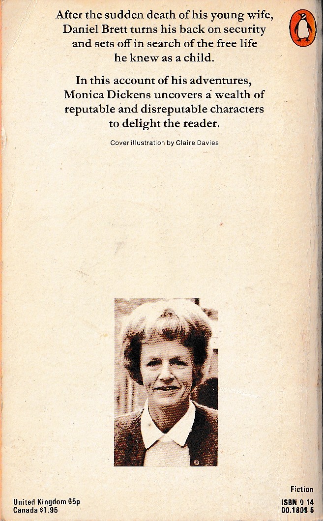 Monica Dickens  FLOWERS ON THE GRASS magnified rear book cover image