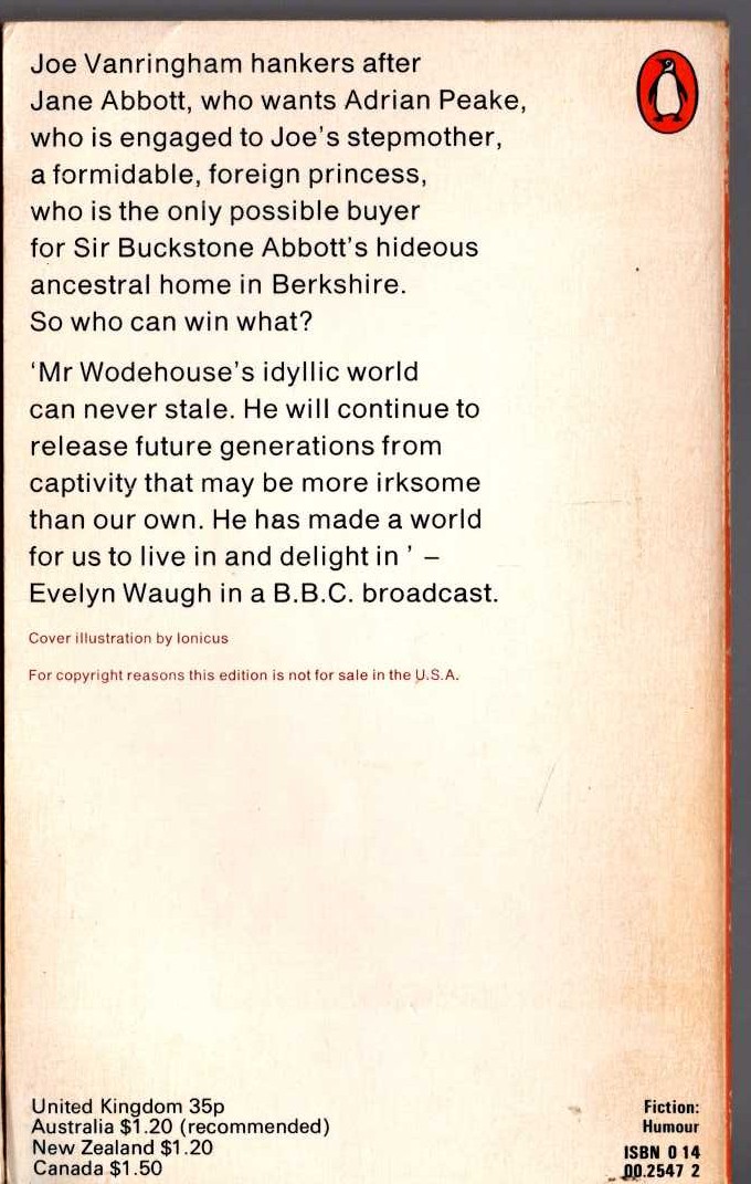 P.G. Wodehouse  SUMMER MOONSHINE magnified rear book cover image