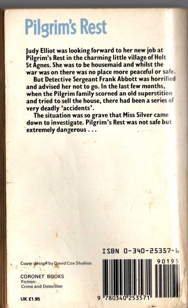 Patricia Wentworth  PILGRIM'S REST magnified rear book cover image