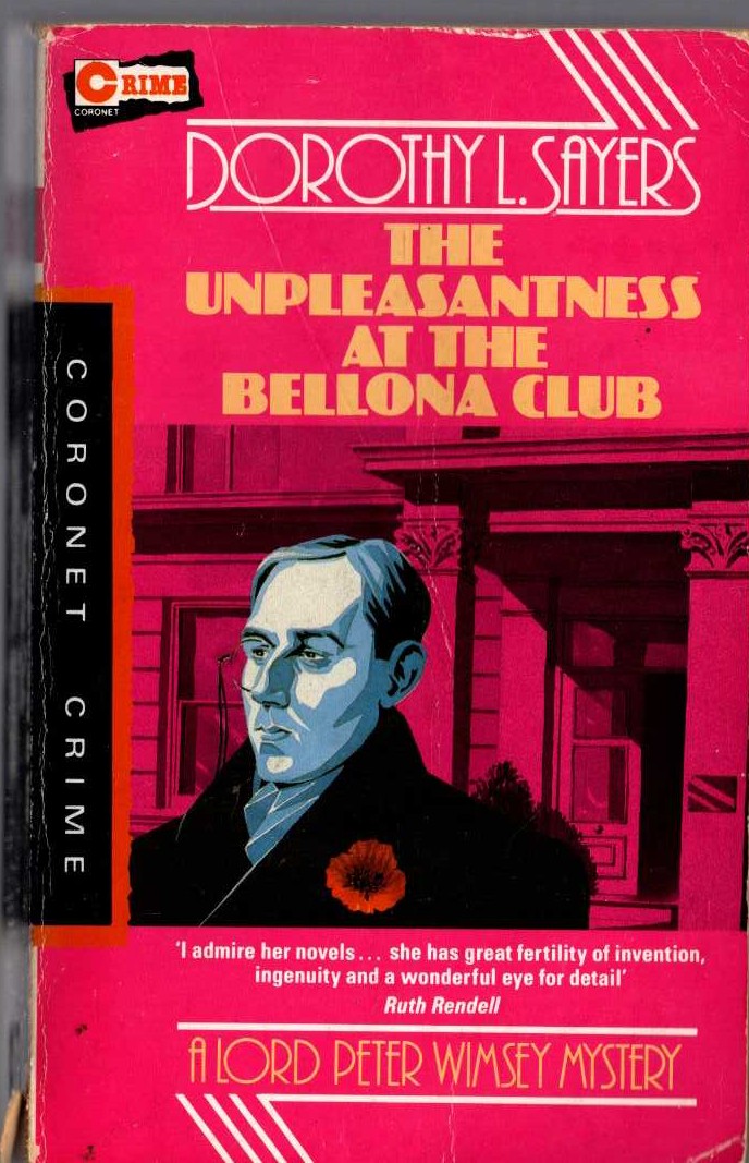 Dorothy L. Sayers  THE UNPLEASANTNESS AT THE BELLONA CLUB front book cover image