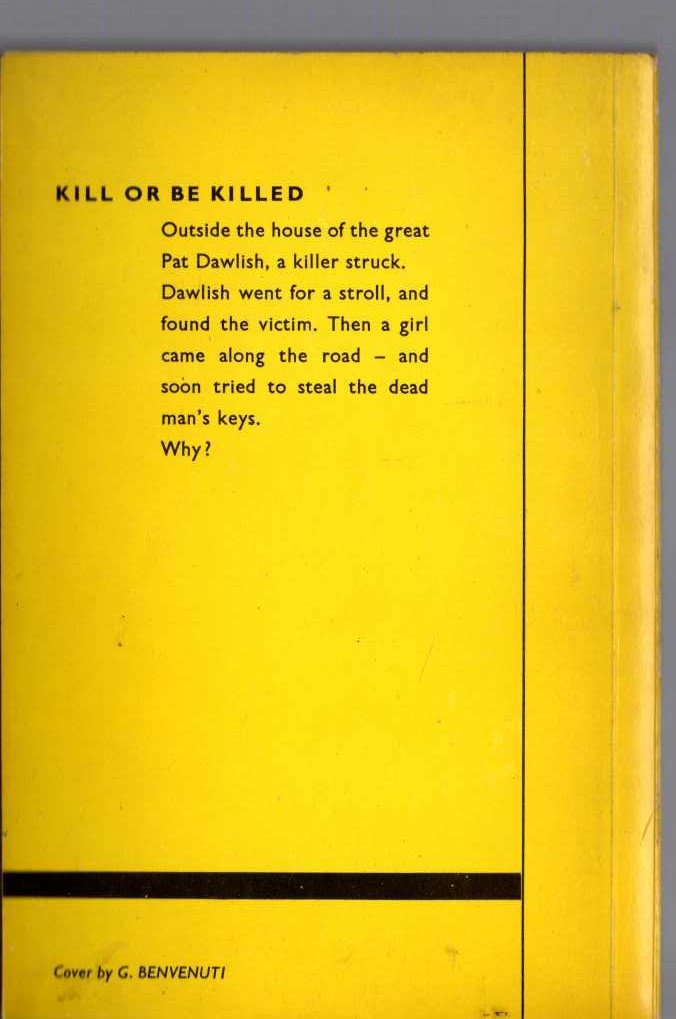 Gordon Ashe  KILL OR BE KILLED magnified rear book cover image