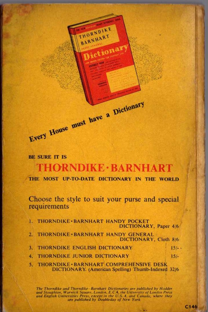 Ernest Dudley  THE DARK BUREAU magnified rear book cover image