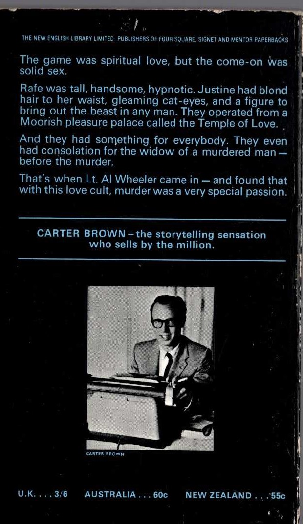 Carter Brown  THE PLUSH-LINED COFFIN magnified rear book cover image