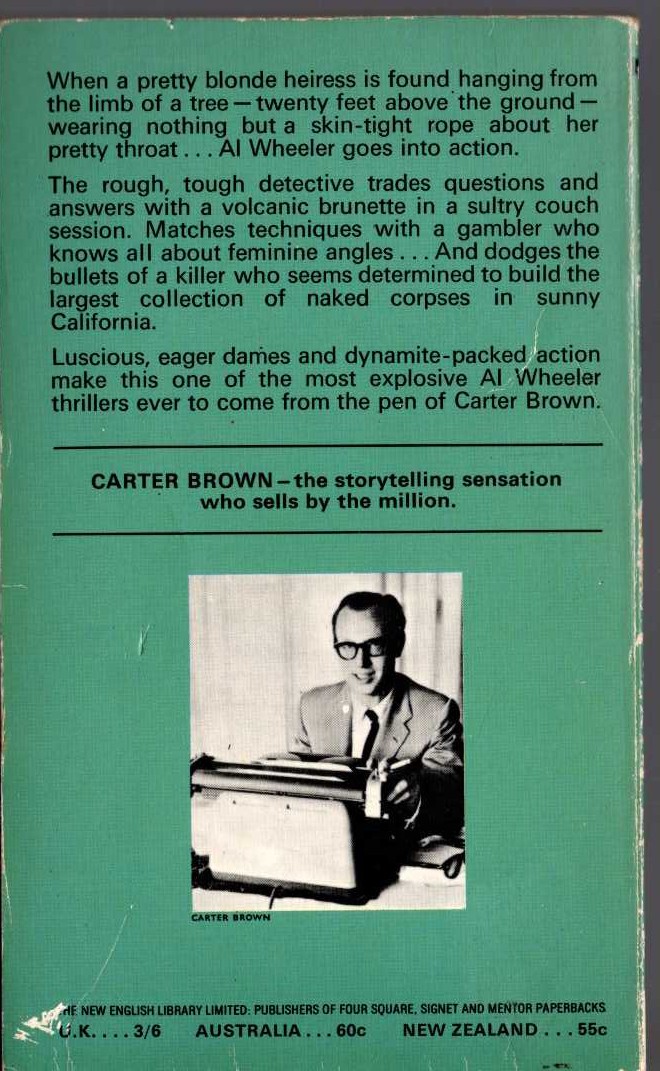 Carter Brown  THE WANTON magnified rear book cover image