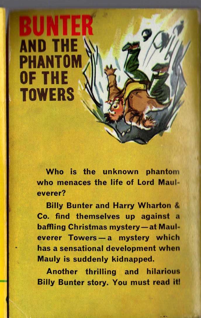 Frank Richards  BUNTER AND THE PHANTOM OF THE TOWERS magnified rear book cover image