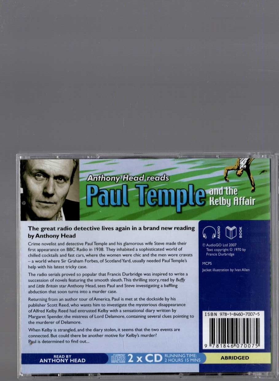 PAUL TEMPLE AND THE KELBY AFFAIR magnified rear book cover image