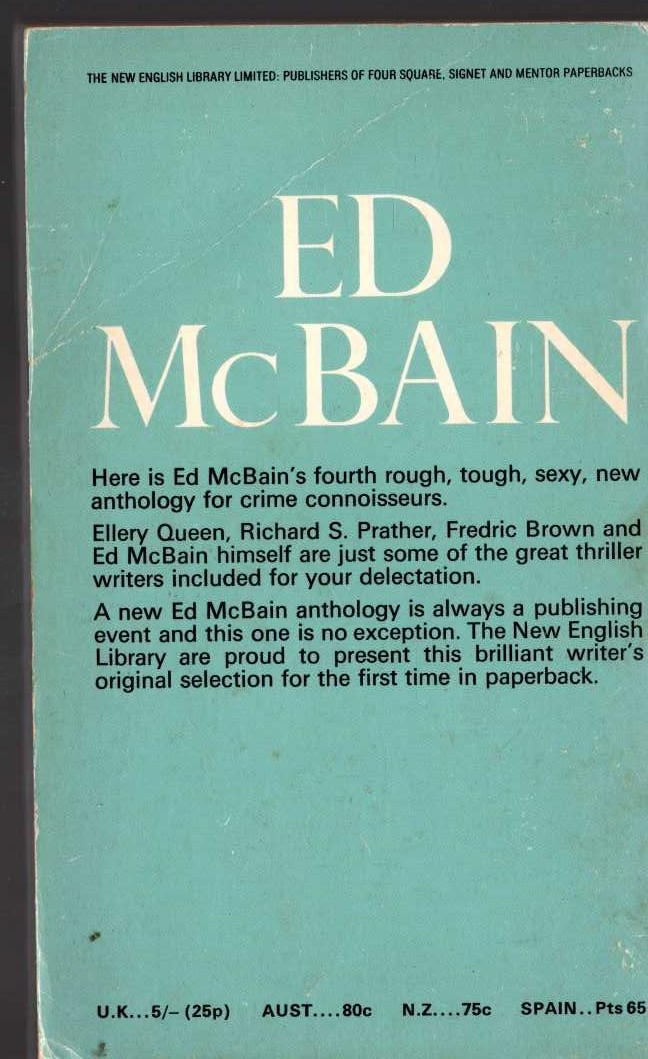 Ed McBain  DOWNPOUR magnified rear book cover image