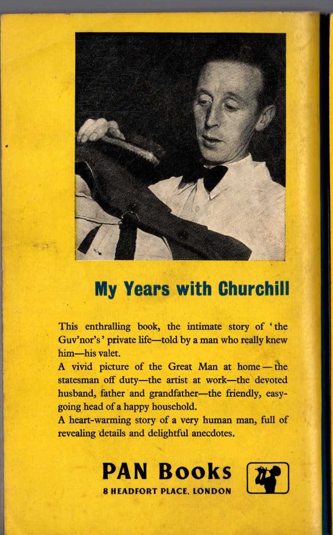 Norman McGowan  MY YEARS WITH CHURCHILL magnified rear book cover image