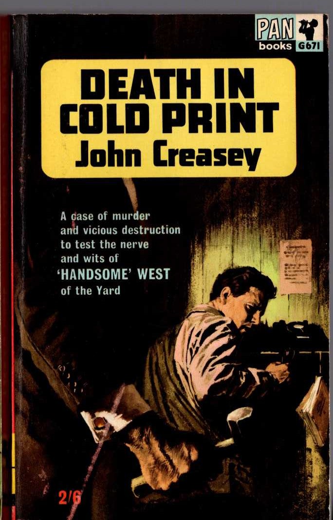 John Creasey  DEATH IN COLD PRINT (Inspector West) front book cover image