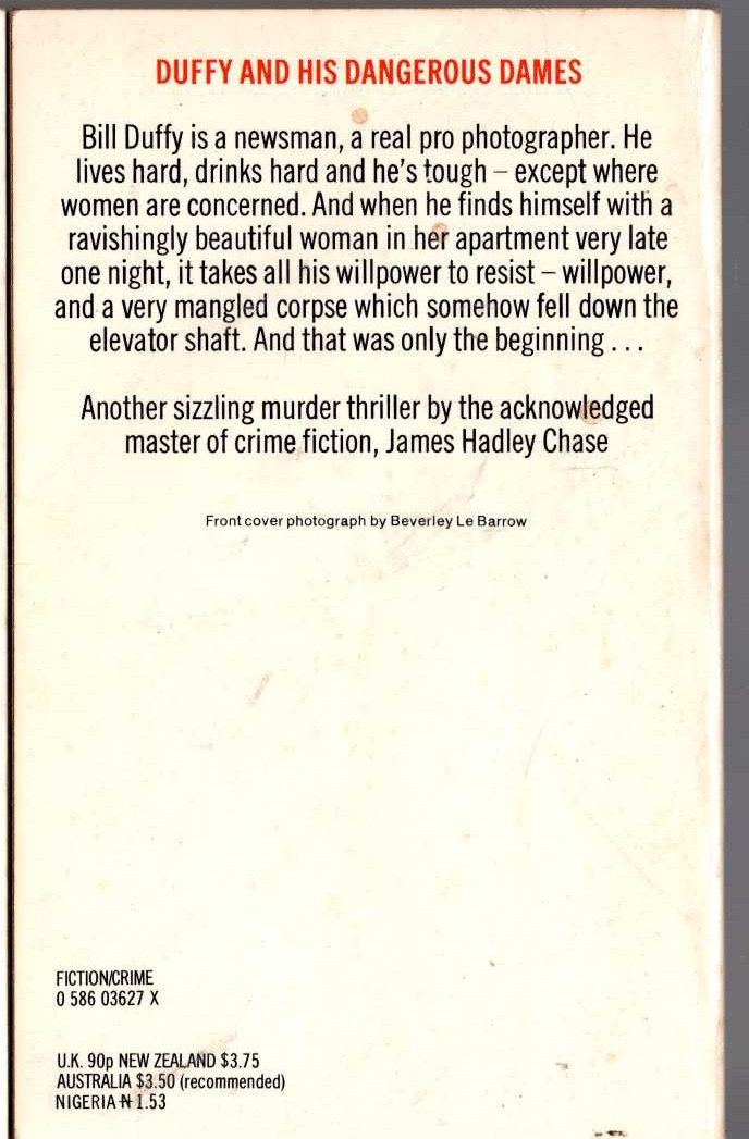 James Hadley Chase  HE WON'T NEED IT NOW magnified rear book cover image