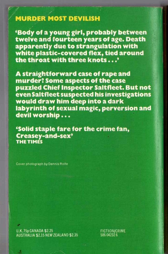 Colin Wilson  THE SCHOOLGIRL MURDER CASE magnified rear book cover image