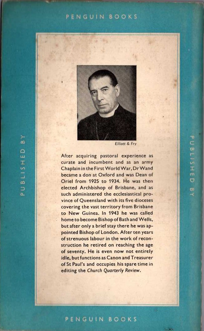 J.W.C. Wand  THE CHURCH TODAY magnified rear book cover image