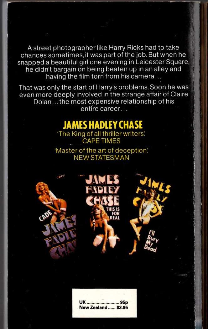 James Hadley Chase  BUT A SHORT TIME TO LIVE magnified rear book cover image