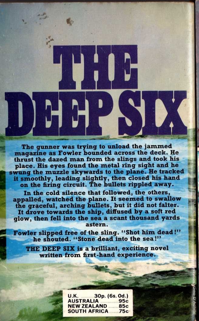 Martin Dibner  THE DEEP SIX magnified rear book cover image