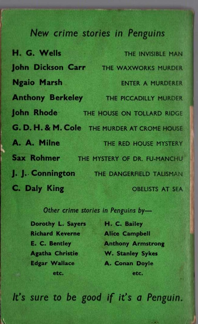 MURDER AT CROME HOUSE magnified rear book cover image