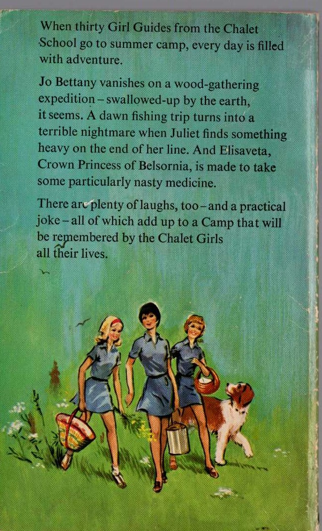 Elinor M. Brent-Dyer  THE CHALET GIRLS IN CAMP magnified rear book cover image