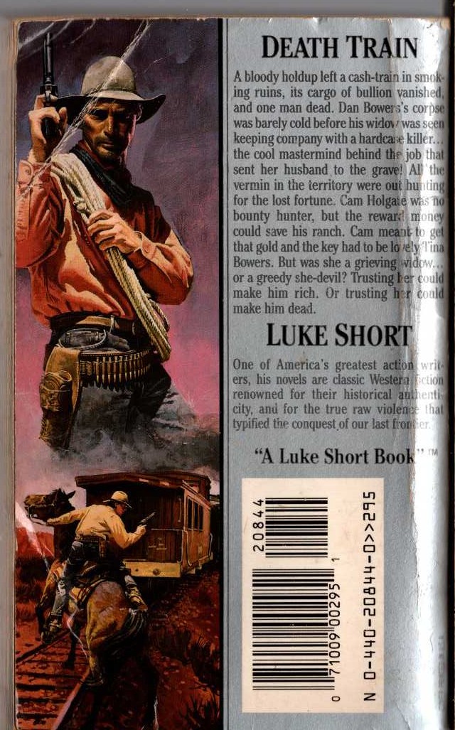 Luke Short  THREE FOR THE MONEY magnified rear book cover image