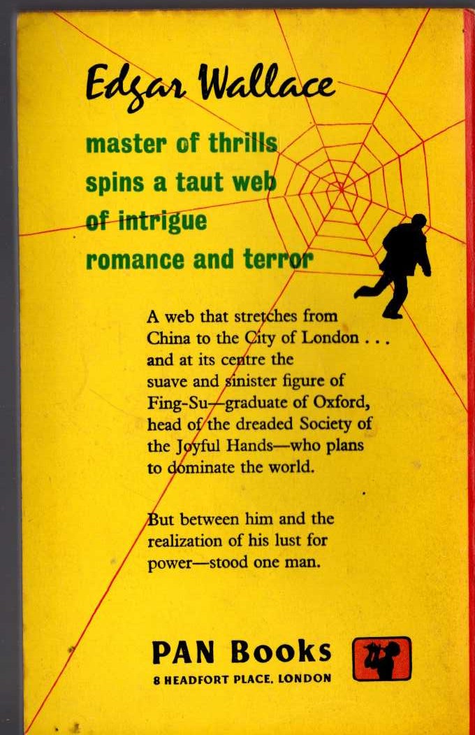 Edgar Wallace  THE YELLOW SNAKE magnified rear book cover image