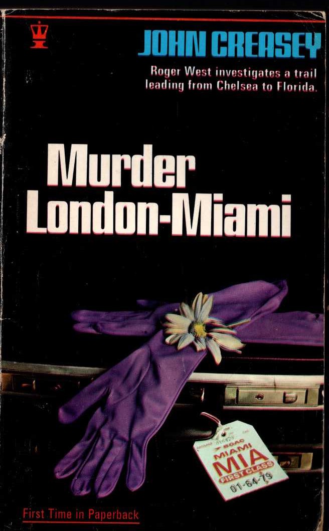 John Creasey  MURDER, LONDON - MIAMI front book cover image