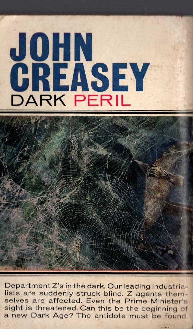 John Creasey  DARK PERIL (Department 'Z') magnified rear book cover image