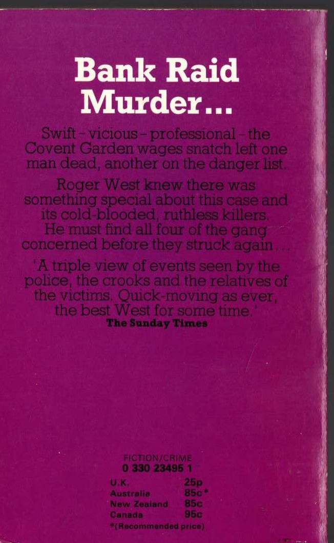 John Creasey  LOOK THREE WAYS AT MURDER magnified rear book cover image