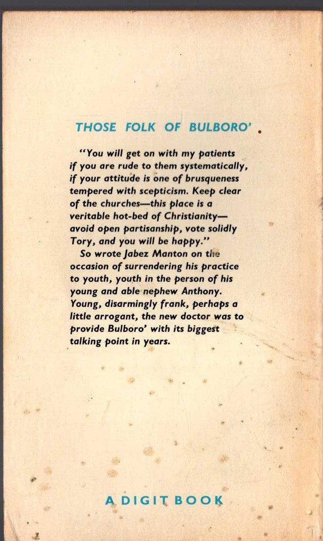 Edgar Wallace  THOSE FOLK OF BULBORO' magnified rear book cover image