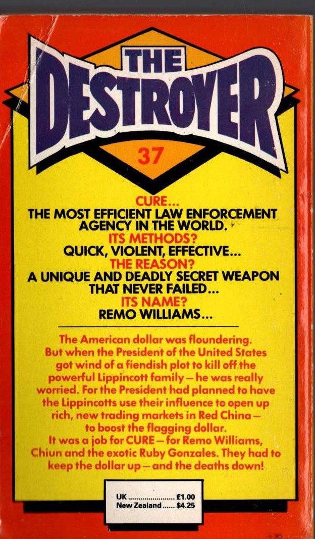 THE DESTROYER 37: BOTTOM LINE magnified rear book cover image