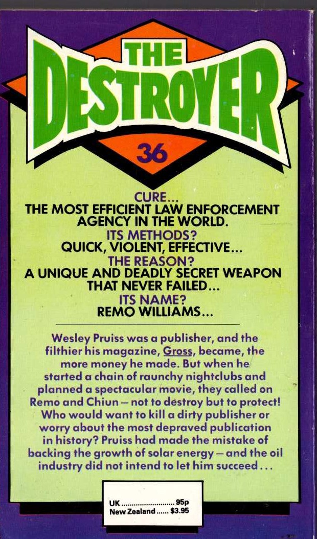 THE DESTROYER 36: POWER PLAY magnified rear book cover image