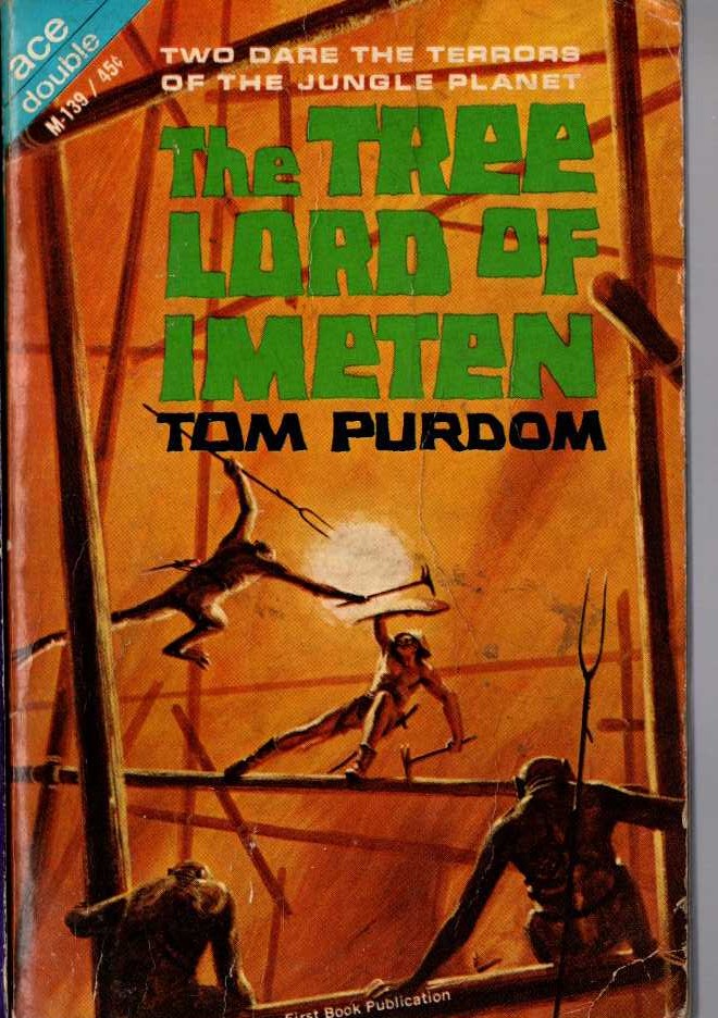 (Ace double: Samuel R.Delany & Tom Purdom) EMPIRE STAR (Delany) and THE TREE LORD OF IMETEN (Pudom) magnified rear book cover image