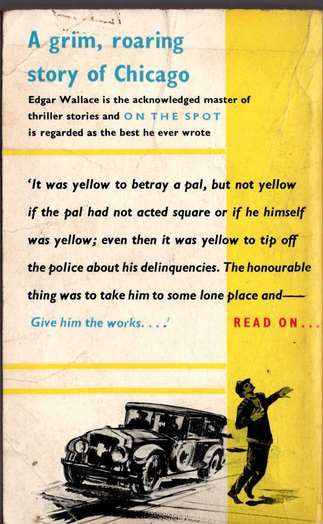 Edgar Wallace  ON THE SPOT magnified rear book cover image