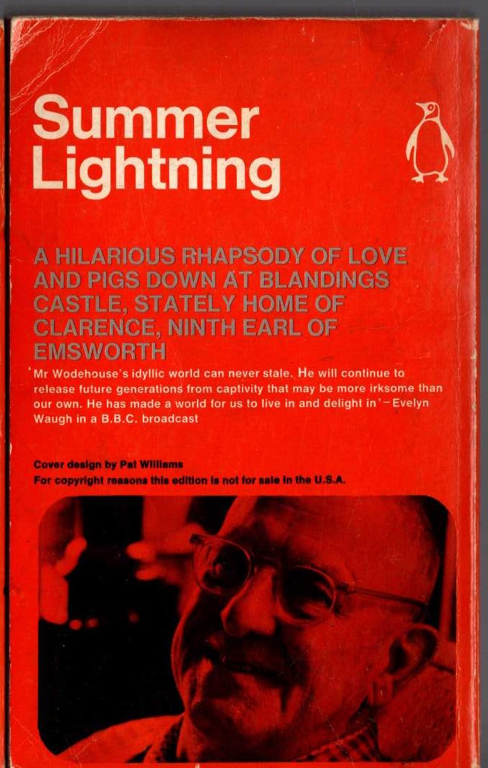 P.G. Wodehouse  SUMMER LIGHTNING magnified rear book cover image