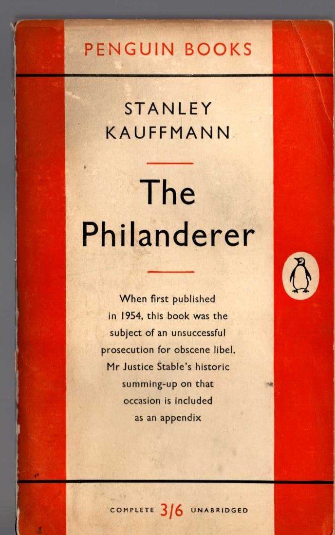 Stanley Kauffman  THE PHILANDERER front book cover image