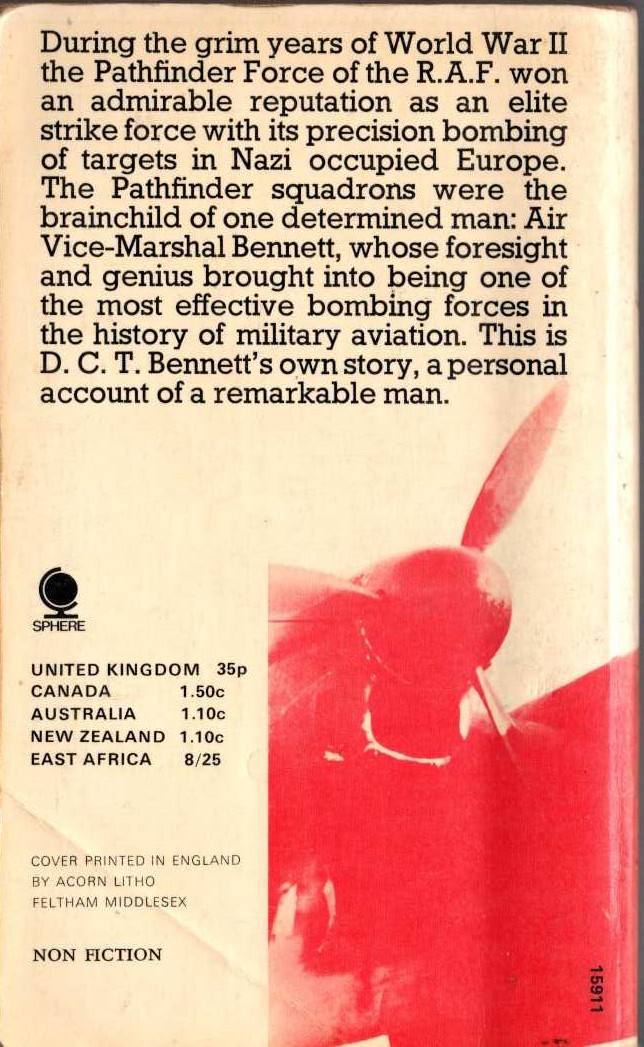 Air Vice-Marshal D.C.T. Bennett  PATHFINDER magnified rear book cover image