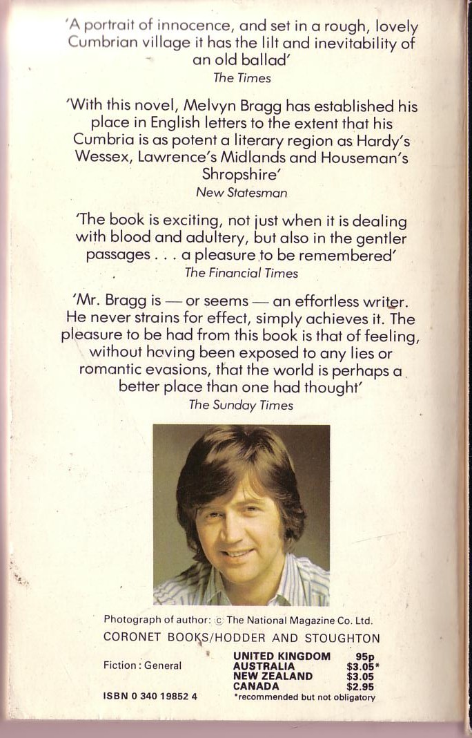 Melvyn Bragg  JOSH LAWTON magnified rear book cover image