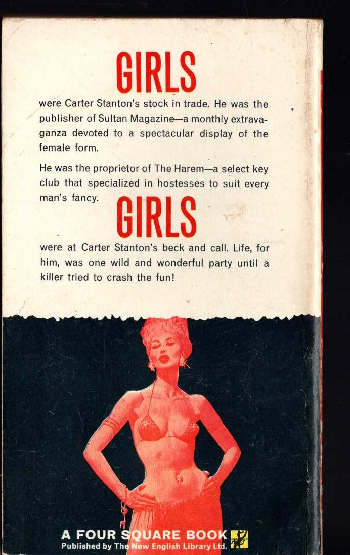 Carter Brown  MURDER IN THE KEY CLUB magnified rear book cover image