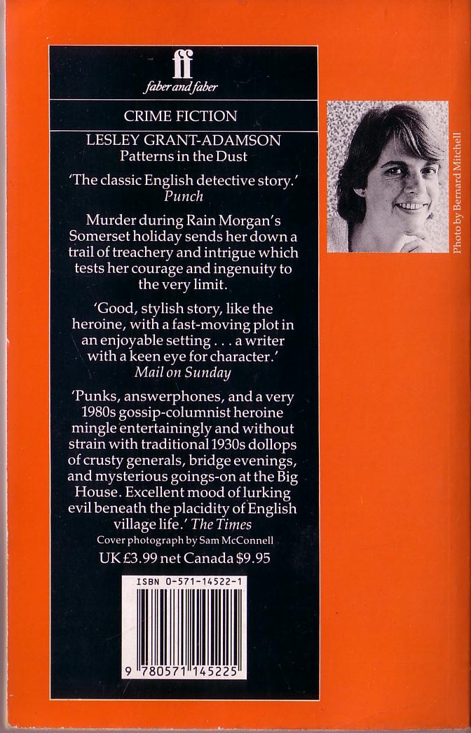 Lesley Grant-Adamson  PATTERNS IN THE DUST magnified rear book cover image