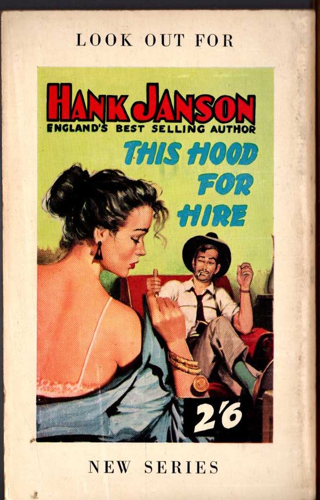 Hank Janson  SENTENCE FOR SIN magnified rear book cover image