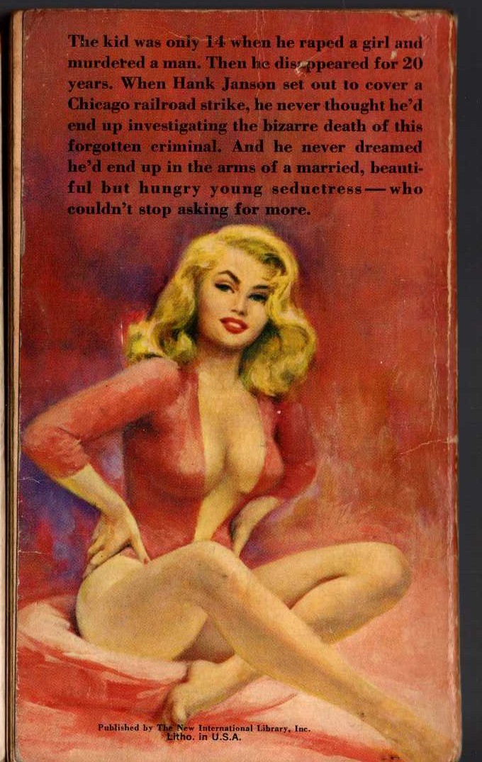 Hank Janson  THE SEXY VIXEN magnified rear book cover image